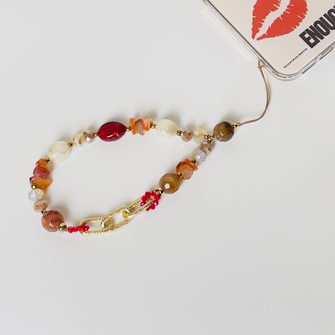 Chained Gravel Stone Phone Charm