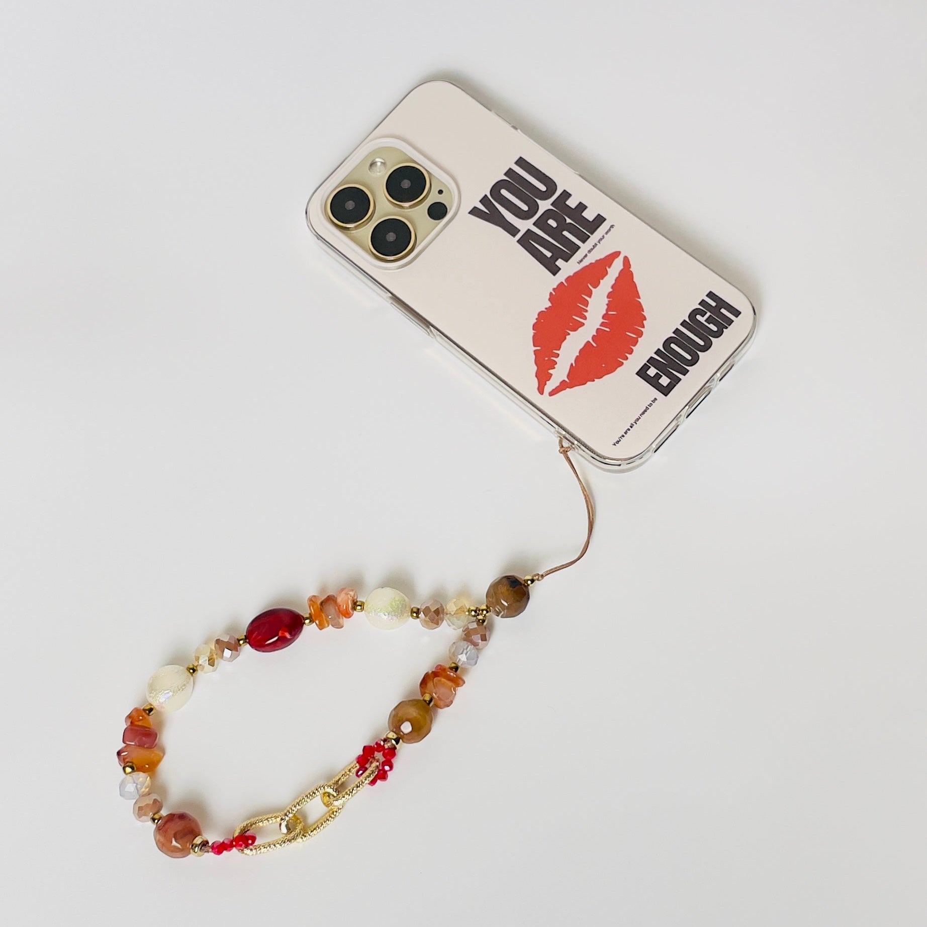 Chained Gravel Stone Phone Charm
