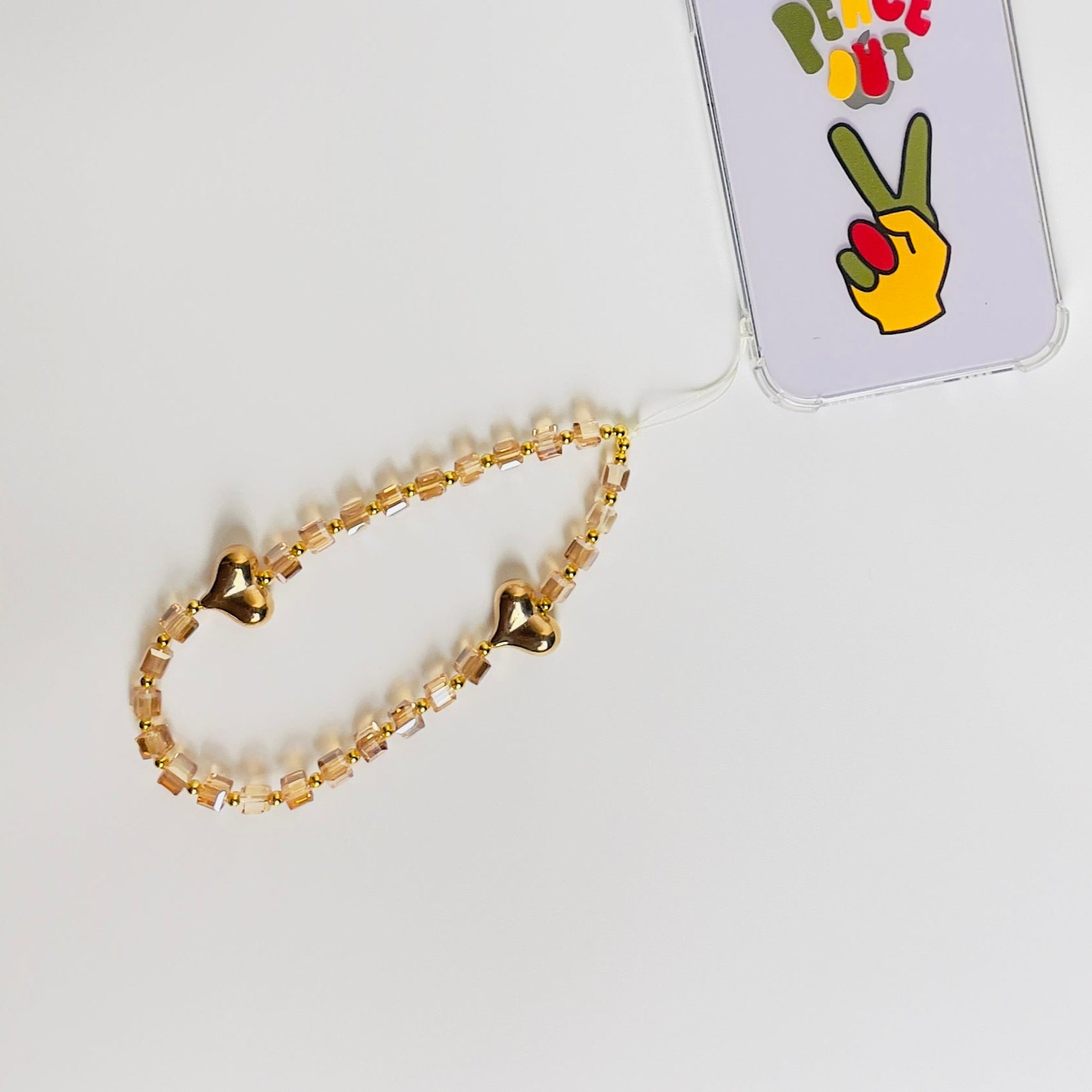 Golden Heart Phone Charm