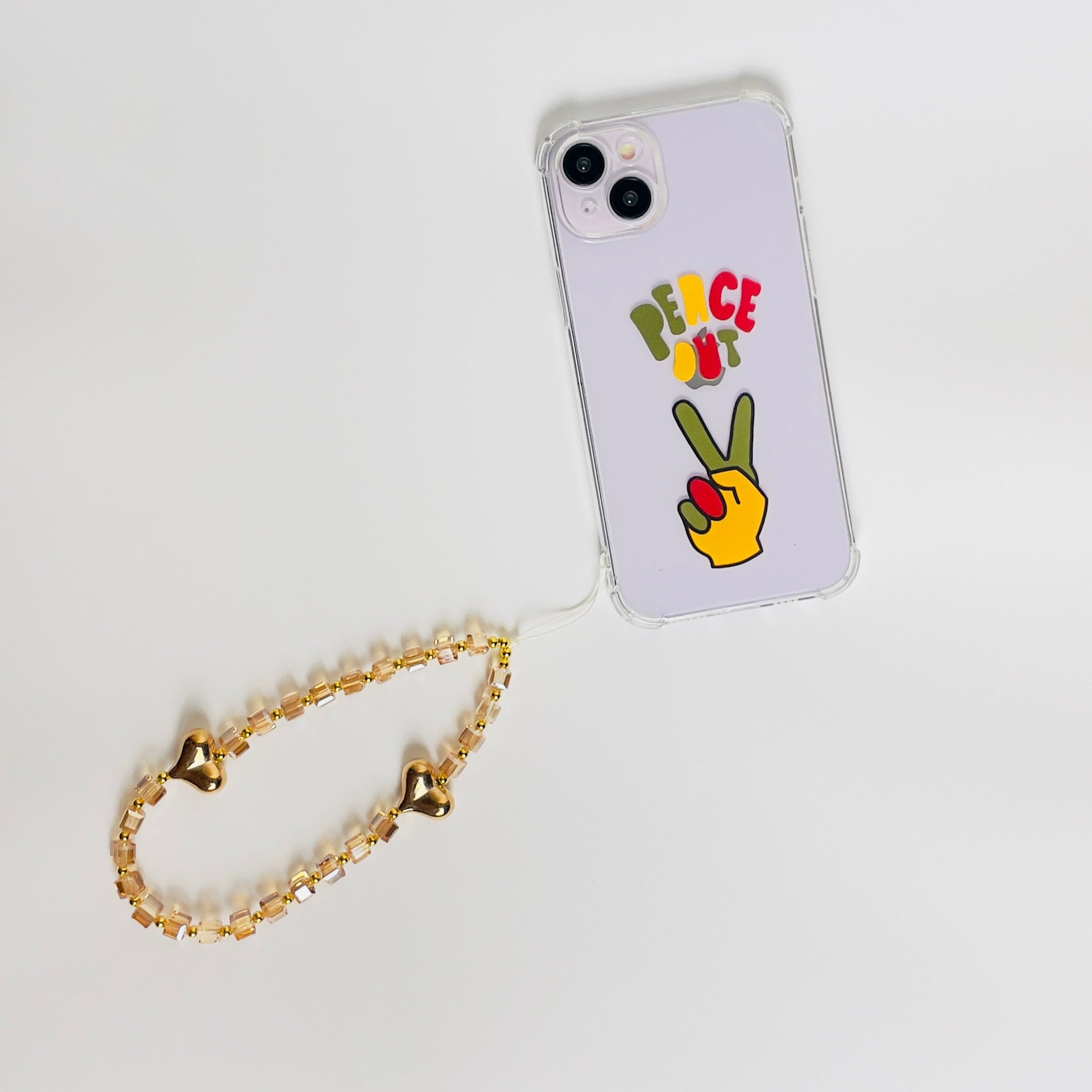 Golden Heart Phone Charm